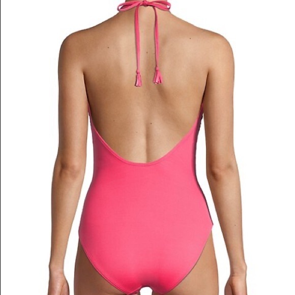 Johnny Was Mariposa One Piece Swimsuit Pink Embroidered Size Small - Picture 4 of 12